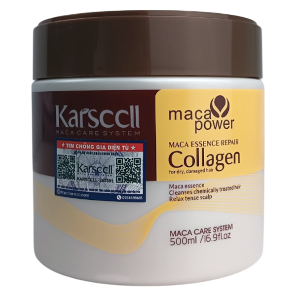 Máscara de Colageno x 500g para cabellos procesados (teñidos) Karsccll Maca Power