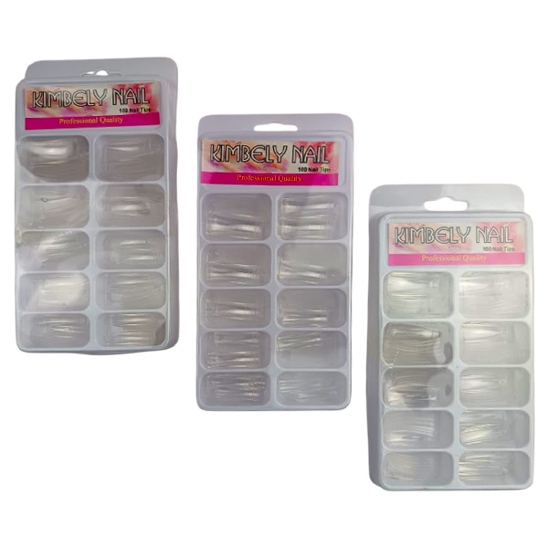 Kit de uñas Kimbely Nail transparentes 100u