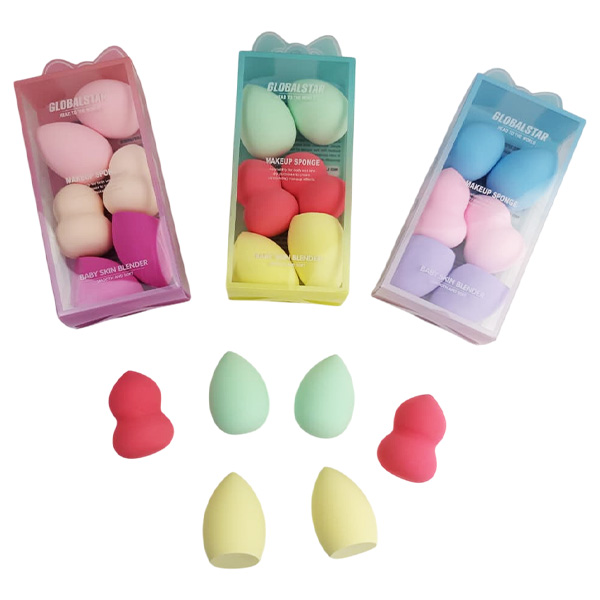 Kit de esponjas aplicadoras de maquillaje 6 piezas en 3 presentaciones de Globalstar