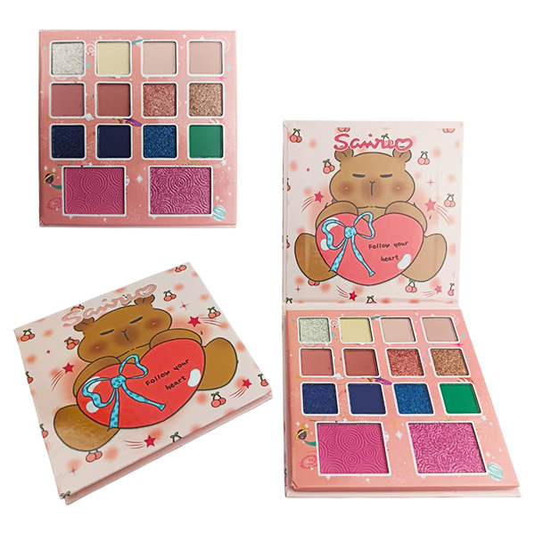 Paleta de sombras de 15 colores con diseño de Capibara Follow your Heart de Sairio
