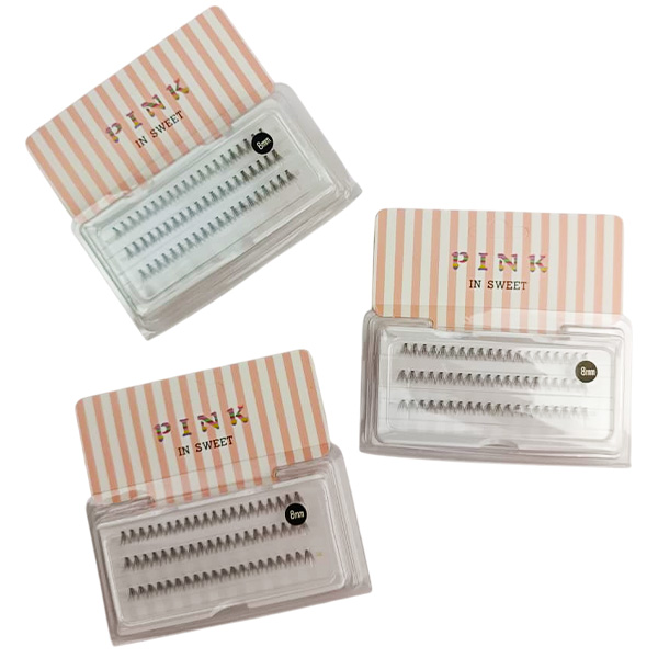 Pestañas en presentación de ramito con pegamento Pink in Sweet