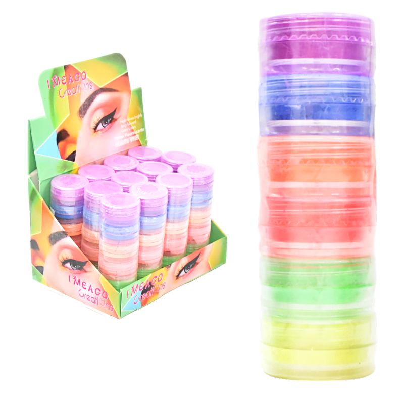 Torre de pigmentos fluorescentes para rostro de 6 colores