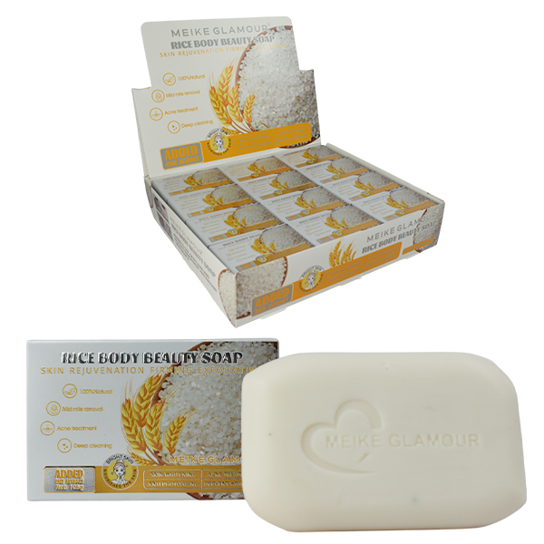 Jabón de arroz rejuvenecedor con malla exfoliante - Meike Glamour