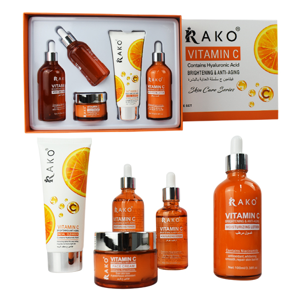 Kit de Skin Care de 5 Piezas Con Extracto de Vitamina C Rako