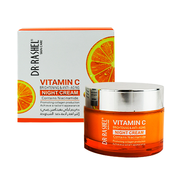 Crema iluminadora y antienvejecimiento para noche con extracto de vitamina C - DR RASHEL