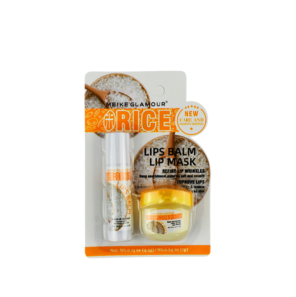 Duo de balsamos labiales con extracto de arroz - Meike Glamour