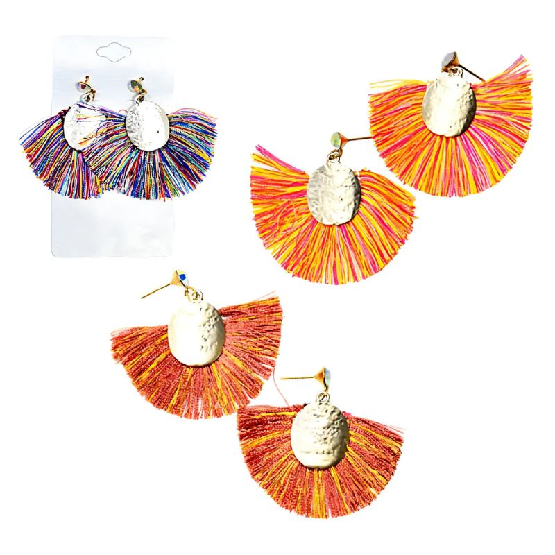 Aretes con Diseño de Dije con hilos Sueltos Surtidos