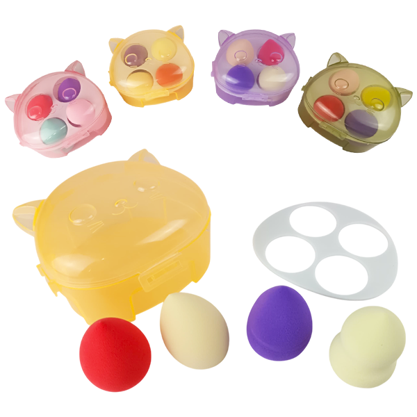 Kit de Esponjas en Empaque de Gato en Colores Surtidos