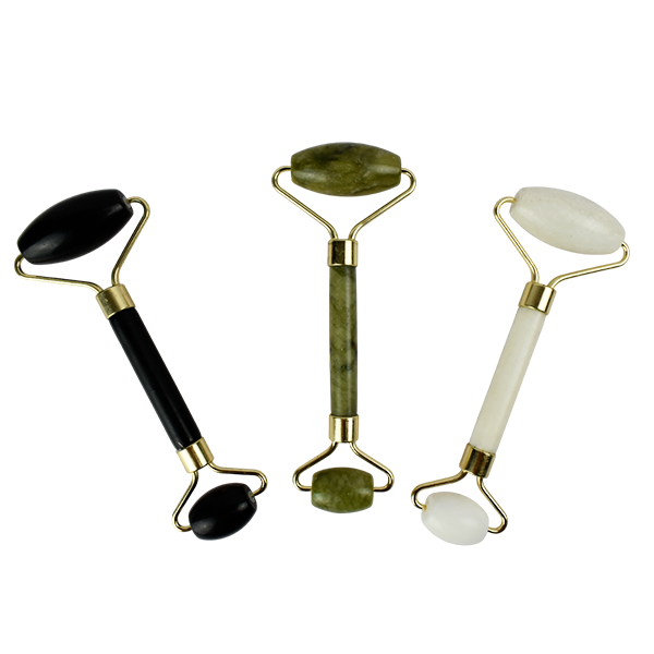 Rodillo masajeador facial doble de jade colores surtidos