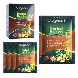 [6938270110454] Caja de 10 unidades Shampoo Herbal Hair de Augea Chestnut Brown