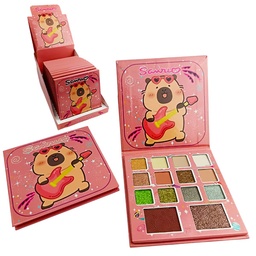 [6926681851400] Paleta de sombras de 15 colores con diseño de Capibara ¨con guitarra de Sairio