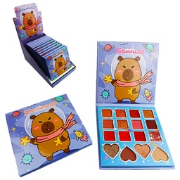 [6926681851509] Paleta de sombras de 15 colores con diseño de Capibara con bufanda de Sairio