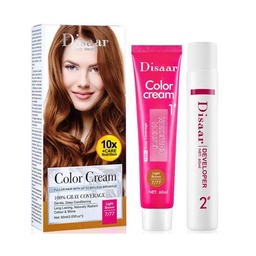 [6932511226492] Tinte en crema de larga duración, color castaño claro 7/77, que cubre al 100 % las canas, 60 ml - Disaar