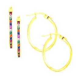[118135B] Aretes en Formas Surtidas con Piedras de Colores