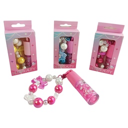 [6971605259619] Brillo labial con glitter y pulsera Lip Gloss Sastin color Shine de Huxia Beuty