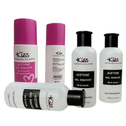 [6920225691286] Acetona en presentación de128ml Kiss tapa negra